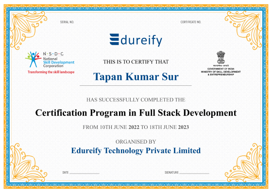 Edureify Certificate